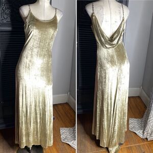 Vintage Alfred Angelo Velvet Gown Draped Open‎ Back With Train Women’s 7/8